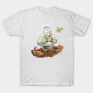 Cooking Bear Watercolour Children's Book Painting T-Shirt